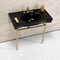 Fauceture 36" Ceramic Console Sink with Stainless Steel Legs, Black/Brushed Brass VPB28140W87K - alternate 2